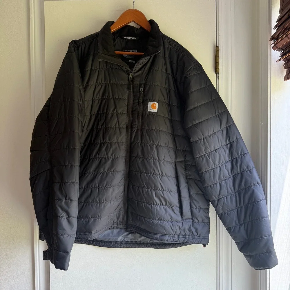 Carhartt Rain Defender Relaxed Fit Insulated Jacket Black 102208-001 Mens L